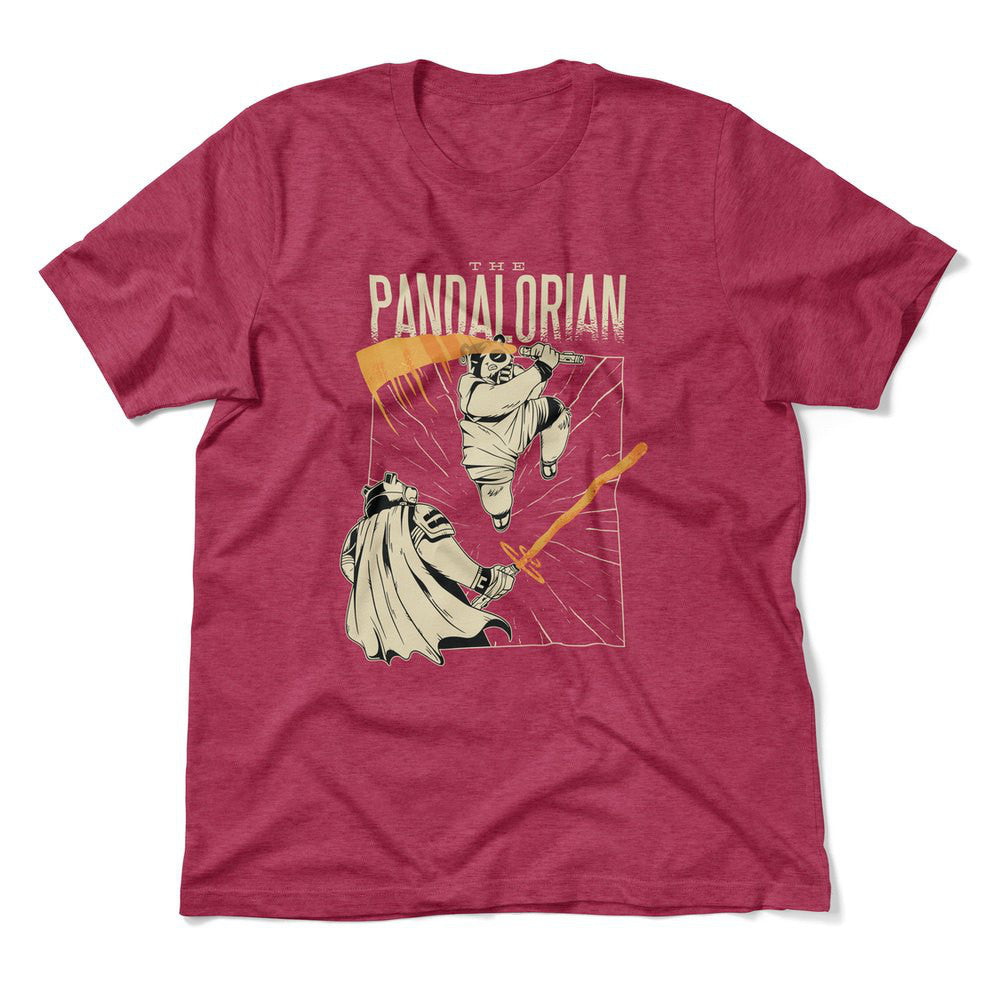 The Pandalorian Men/Unisex T-Shirt in Heather Raspberry color