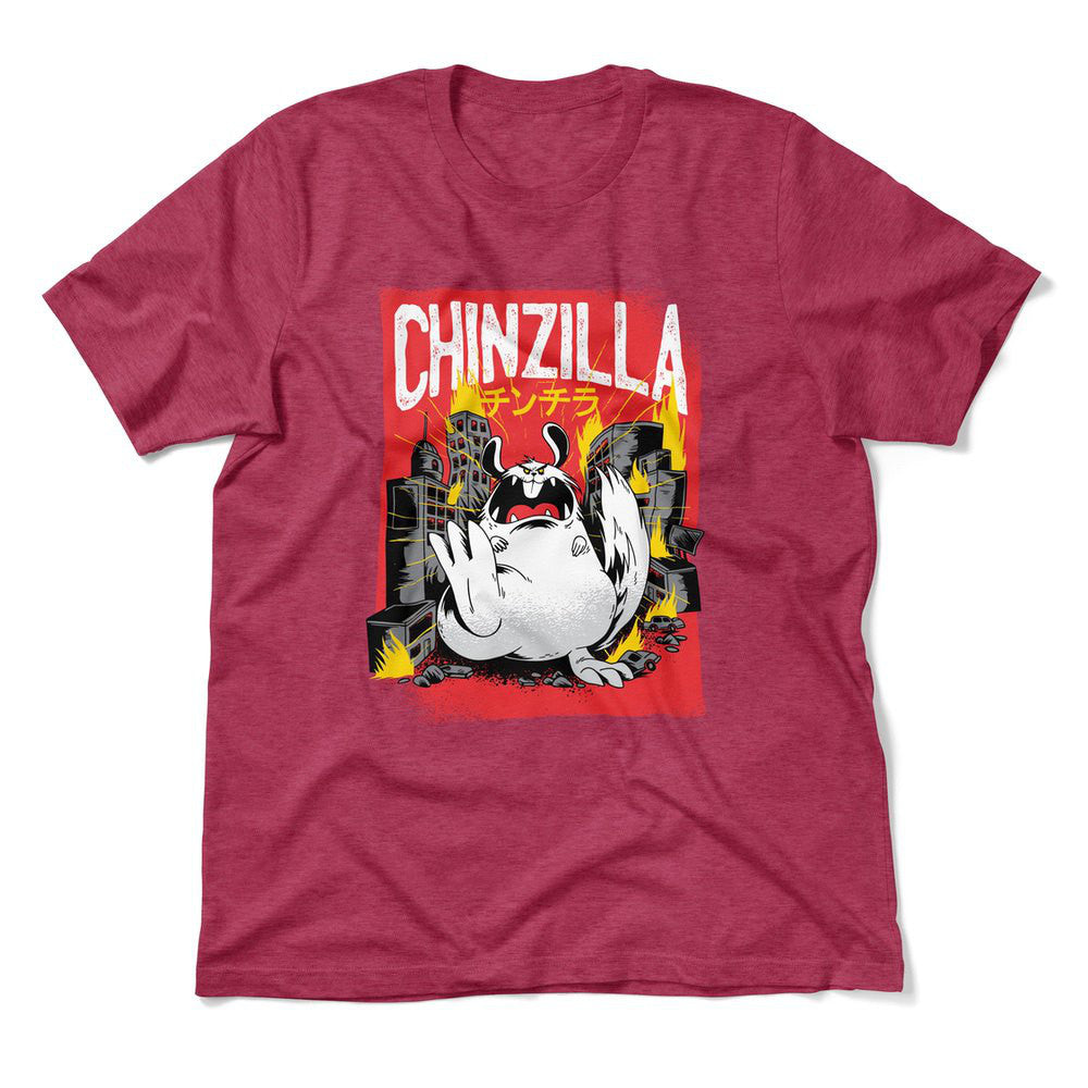 Chinzilla Monster Men/Unisex T-Shirt in Heather Raspberry color