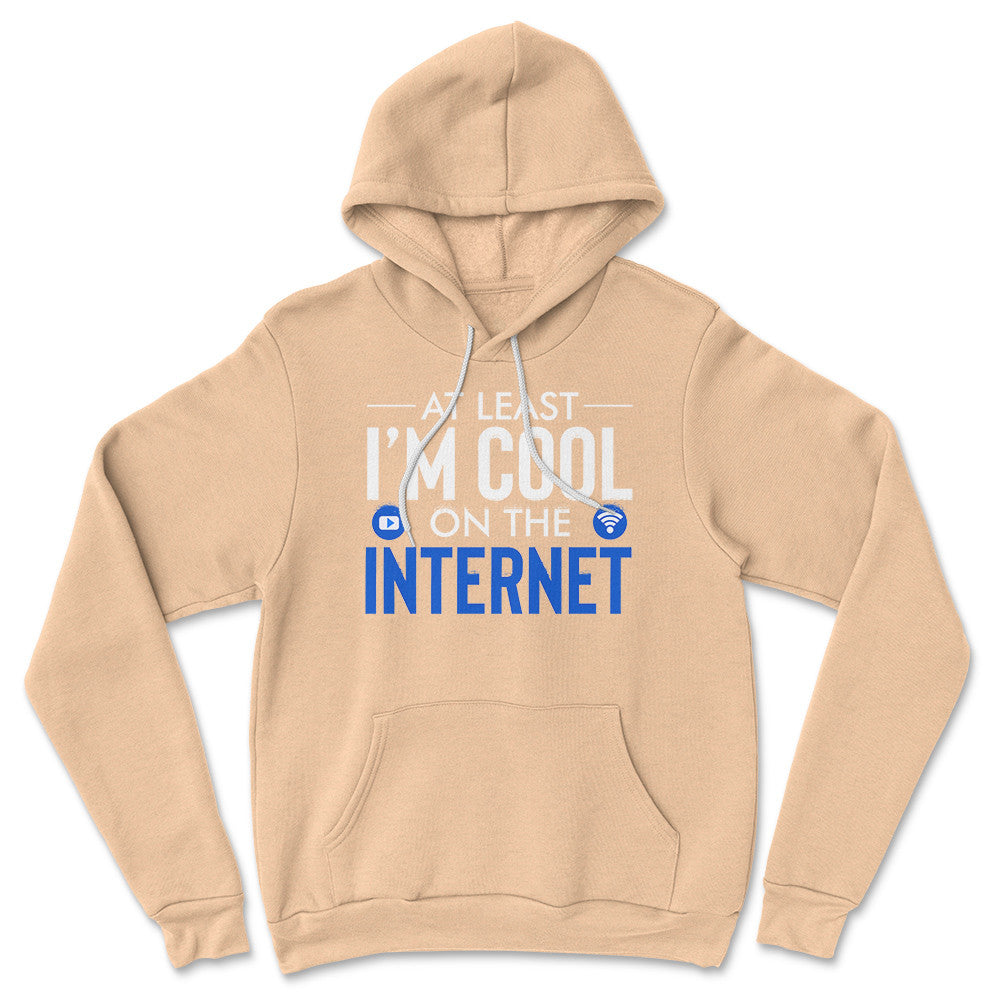 Atleast I'm Cool On The Internet Hoodie in Heather Sand Dune color