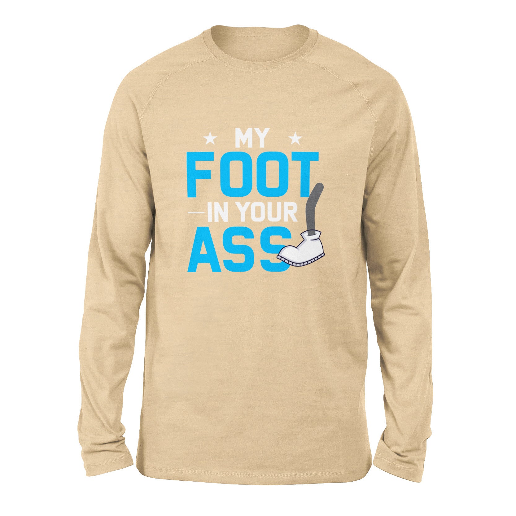 My Foot In Your Ass Men/Unisex Drop Shoulder Sweatshirt in Heather Sand Dune color