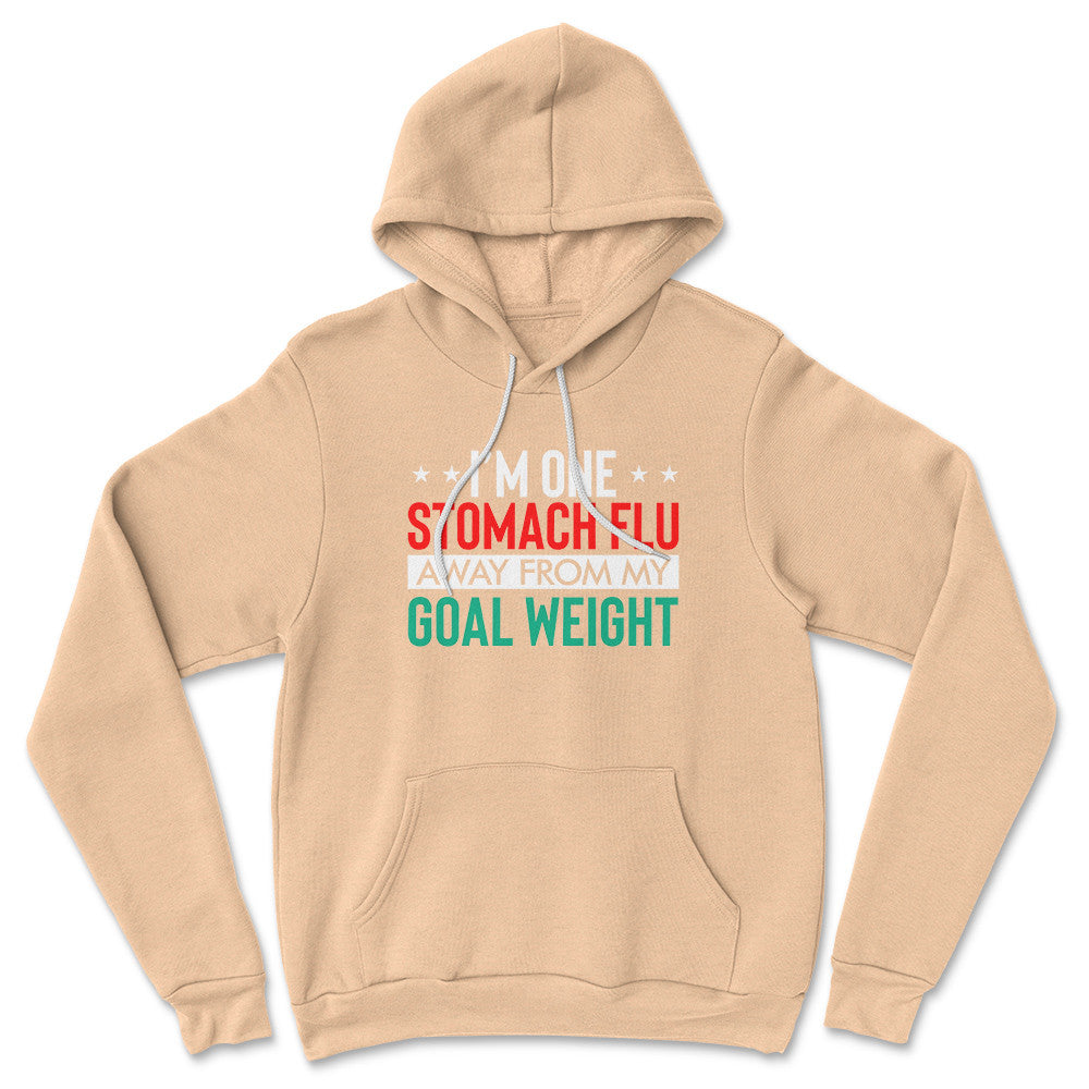 I'm One Stomach Flu Away From My Goal Weight Hoodie in Heather Sand Dune color