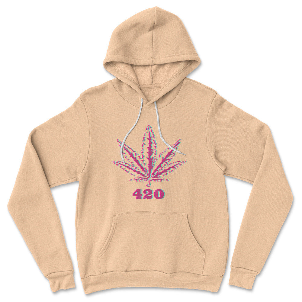 420 Hemp Leaf Hoodie in Heather Sand Dune color