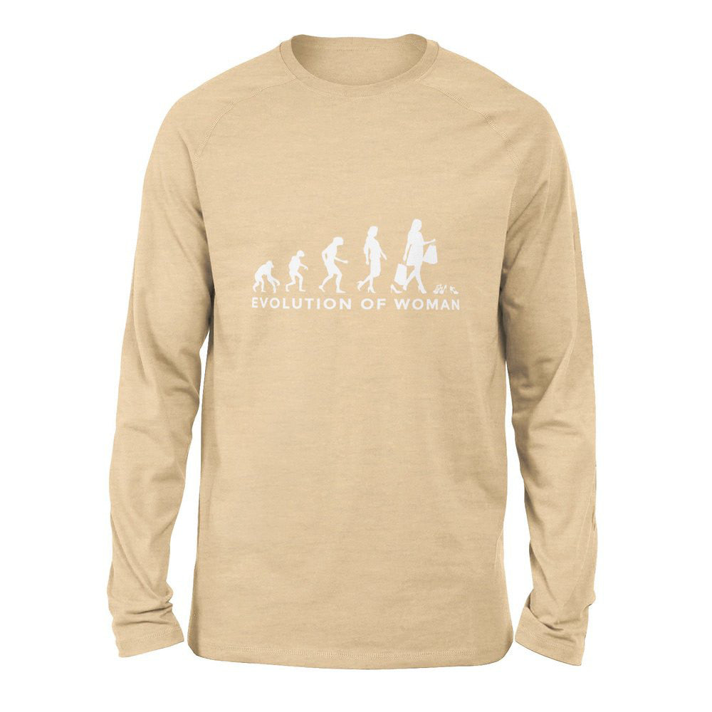 Female Evolution Men/Unisex Drop Shoulder Sweatshirt in Heather Sand Dune color