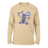 Quadcopter Robot Men/Unisex Drop Shoulder Sweatshirt in Heather Sand Dune color