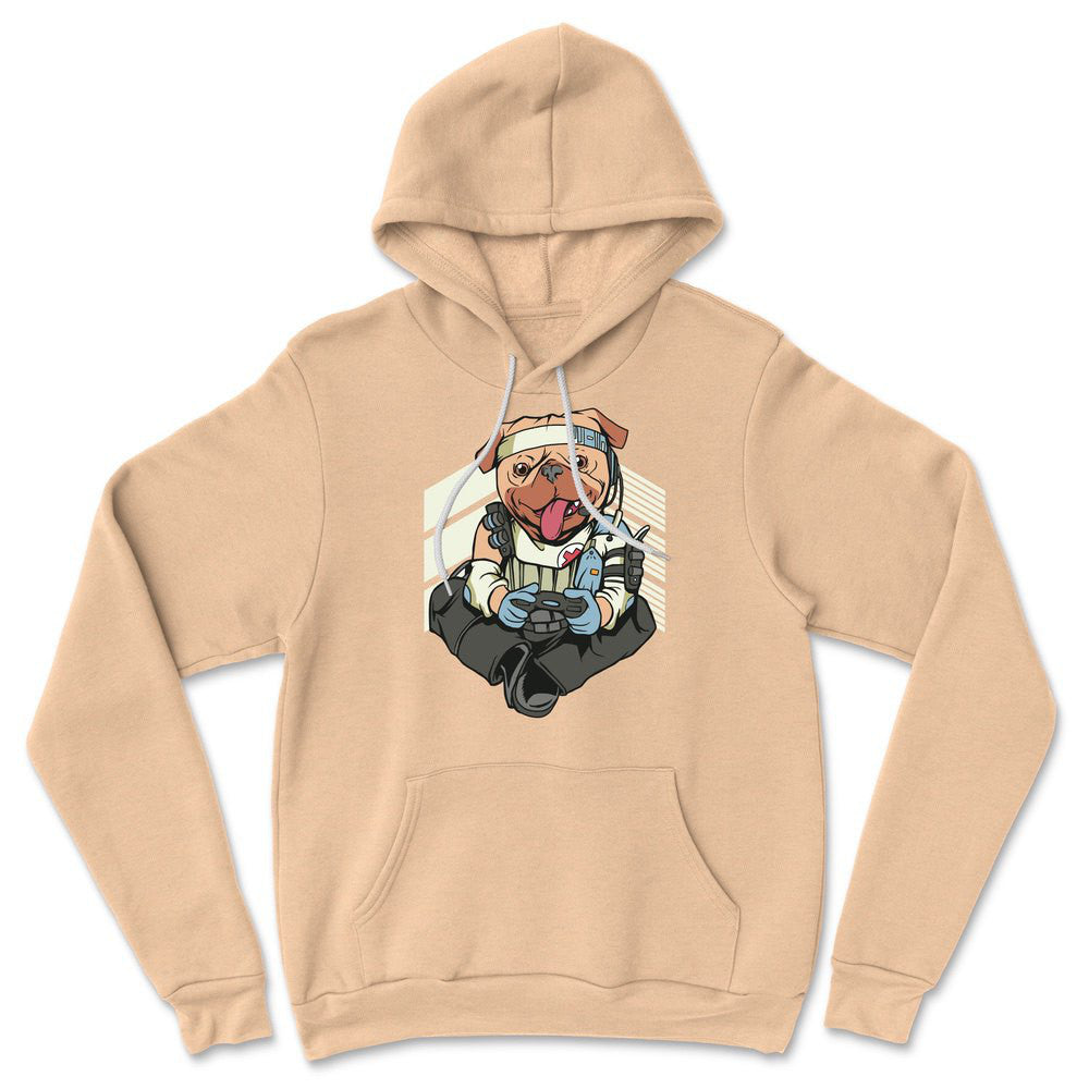Lifeline Pug Apex Gamer Hoodie in Heather Sand Dune color