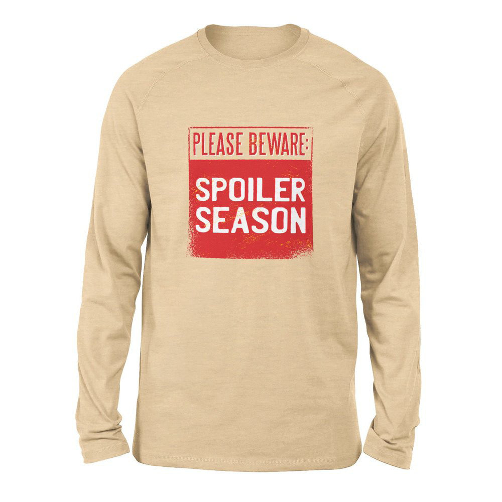 Spoiler Alert Men/Unisex Drop Shoulder Sweatshirt in Heather Sand Dune color
