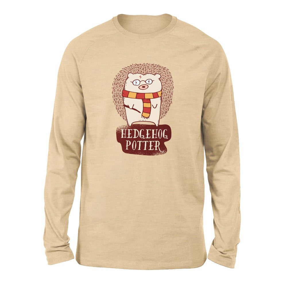 Hedge Hog Potter Men/Unisex Drop Shoulder Sweatshirt in Heather Sand Dune color