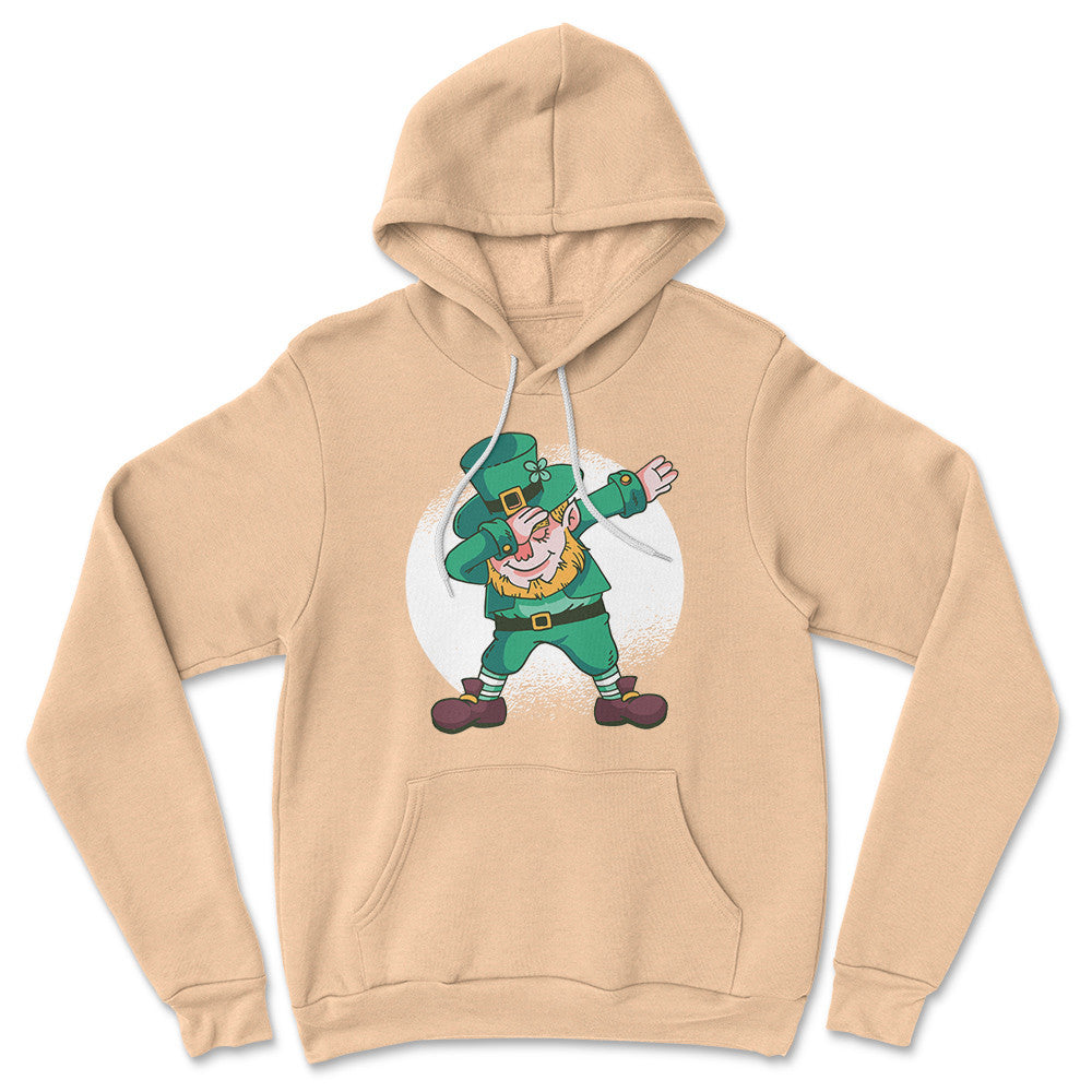 Leprechaun Dabbing Hoodie in Heather Sand Dune color