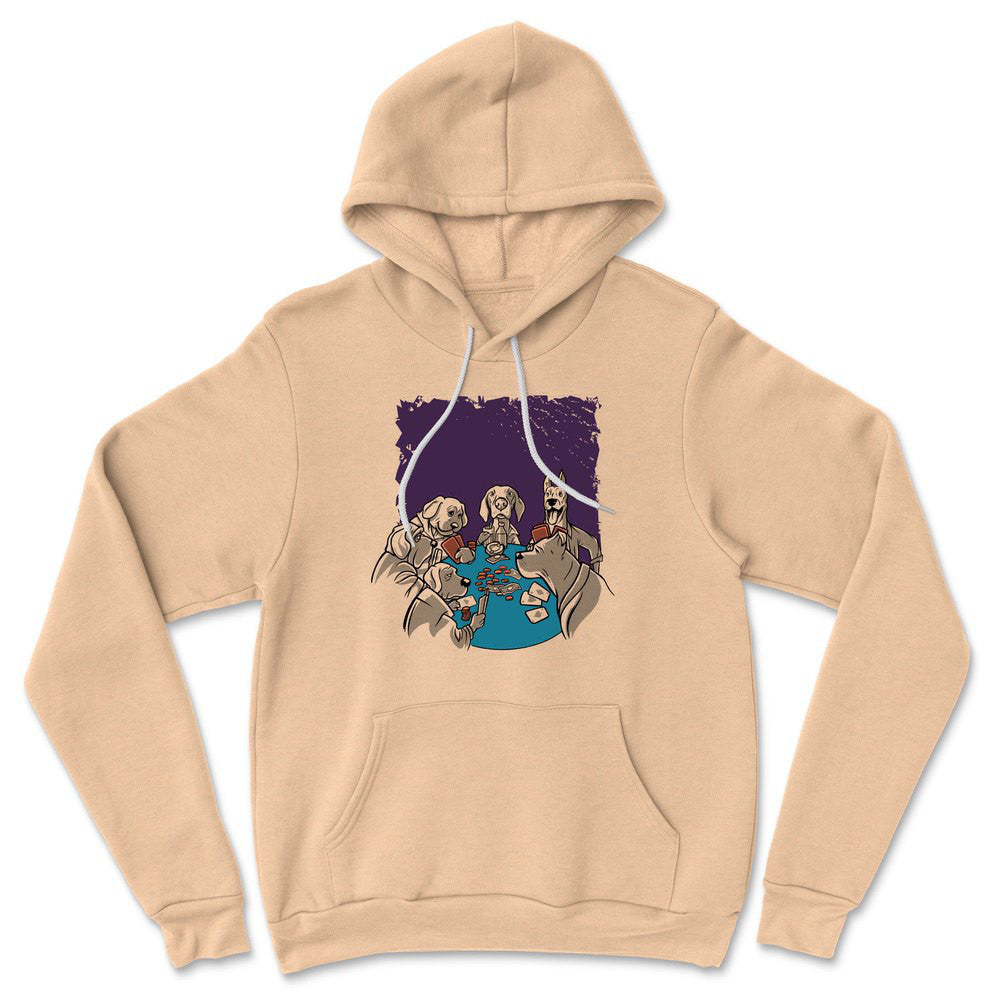 Poker Dogs Hoodie in Heather Sand Dune color