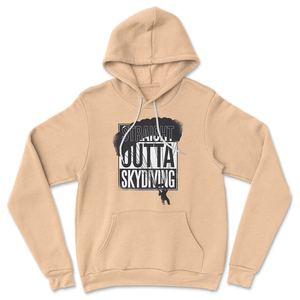 Straight Outta Skydiving Hoodie in Heather Sand Dune color
