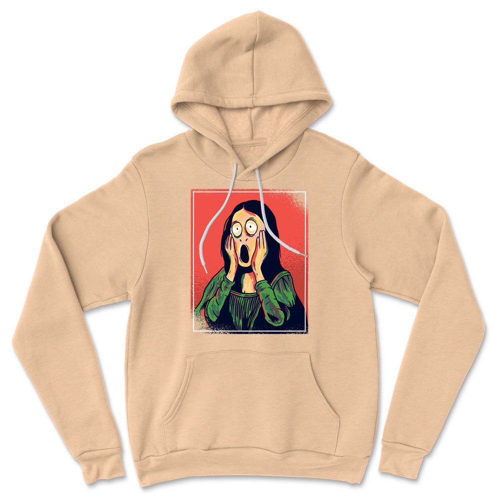 Scream Painting Monalisa Hoodie in Heather Sand Dune color