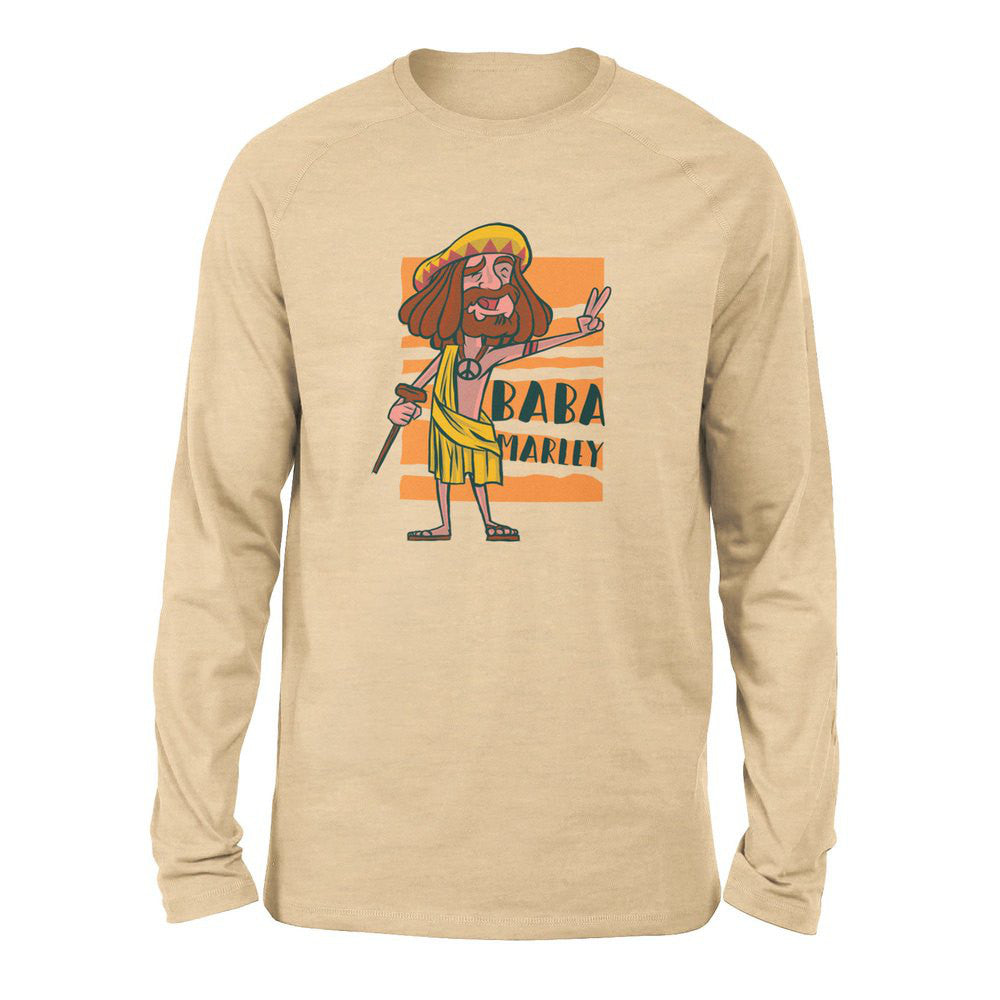Indian Guru - Baba Marley Men/Unisex Drop Shoulder Sweatshirt in Heather Sand Dune color