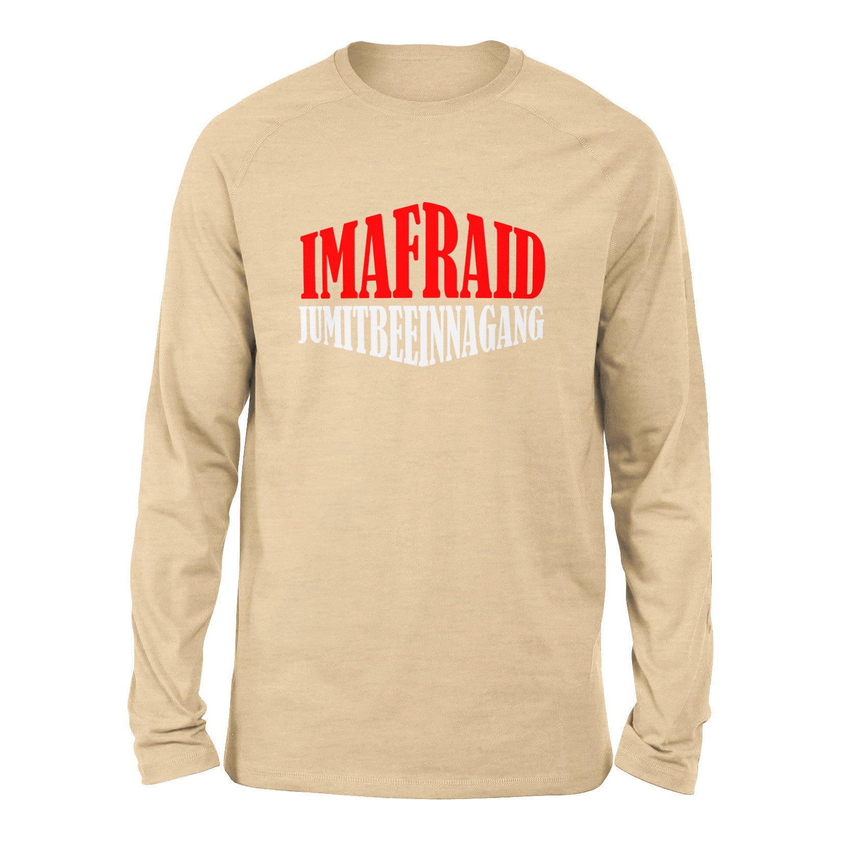 Imafraid Jumitbeeinnagang Men/Unisex Drop Shoulder Sweatshirt in Heather Sand Dune color