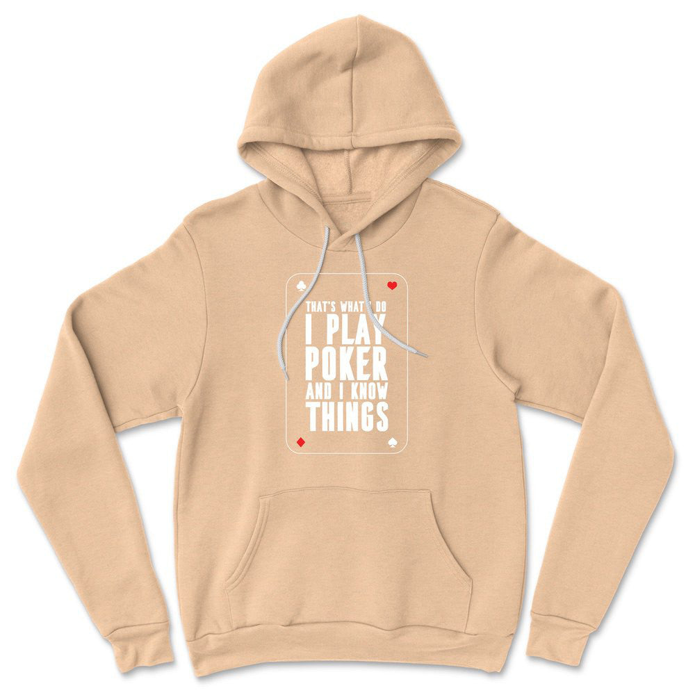 Play Poker Hoodie in Heather Sand Dune color