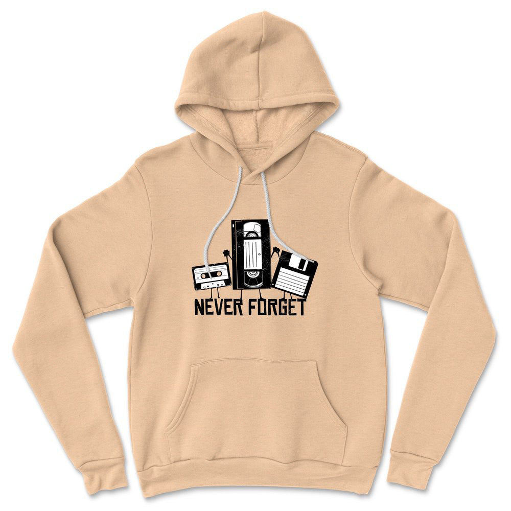 Never Forget The Old Stuff Hoodie in Heather Sand Dune color