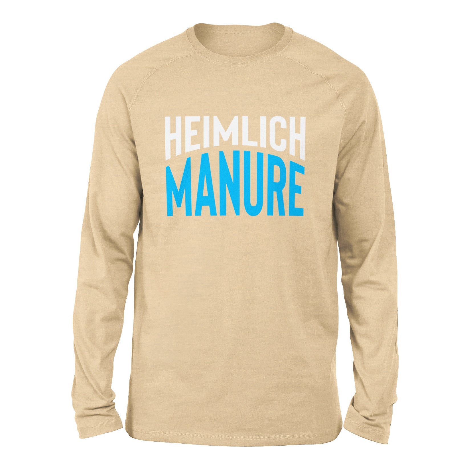 Heimlich Manure Men/Unisex Drop Shoulder Sweatshirt in Heather Sand Dune color