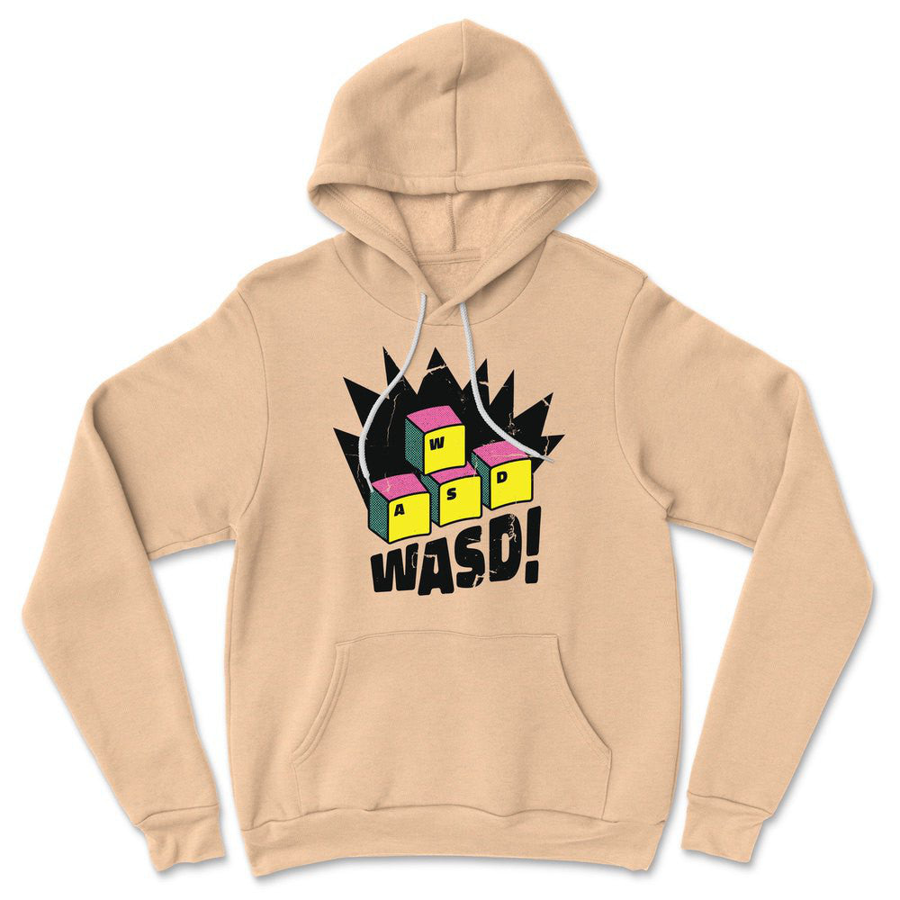 WASD Keyboard For Gamers Hoodie in Heather Sand Dune color