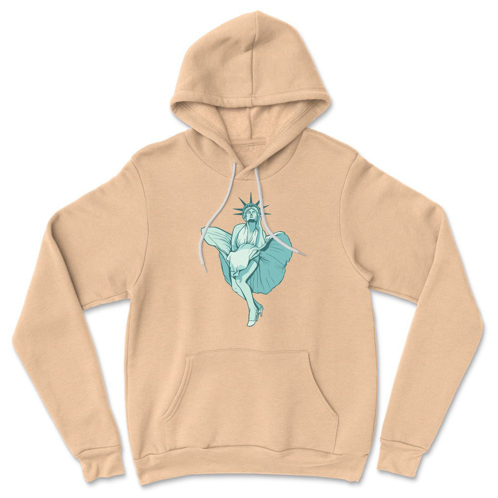 Statue Of Liberty Marilyn Monroe Hoodie in Heather Sand Dune color