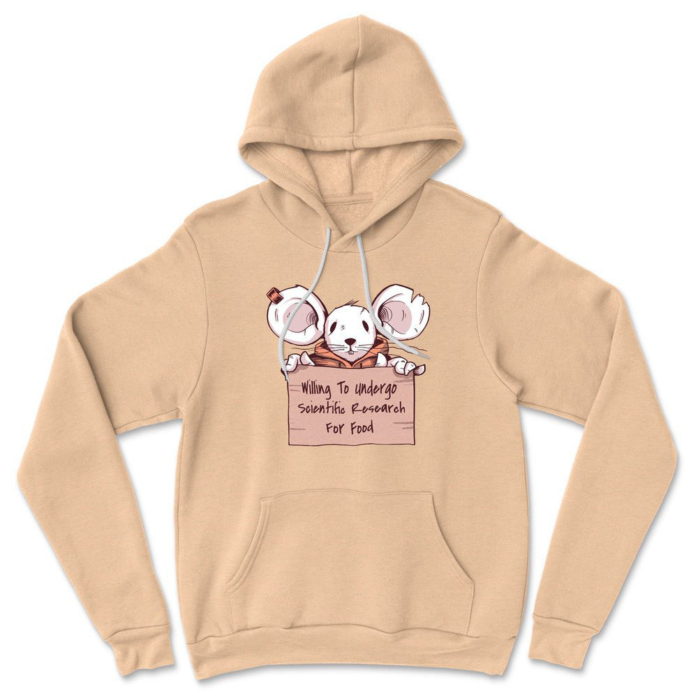 Willing To Undergo Scientific Research For Food Hoodie in Heather Sand Dune color