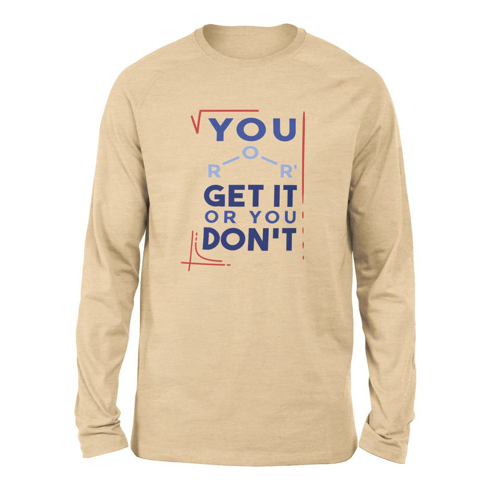 You Get It Or You Dont Men/Unisex Drop Shoulder Sweatshirt in Heather Sand Dune color