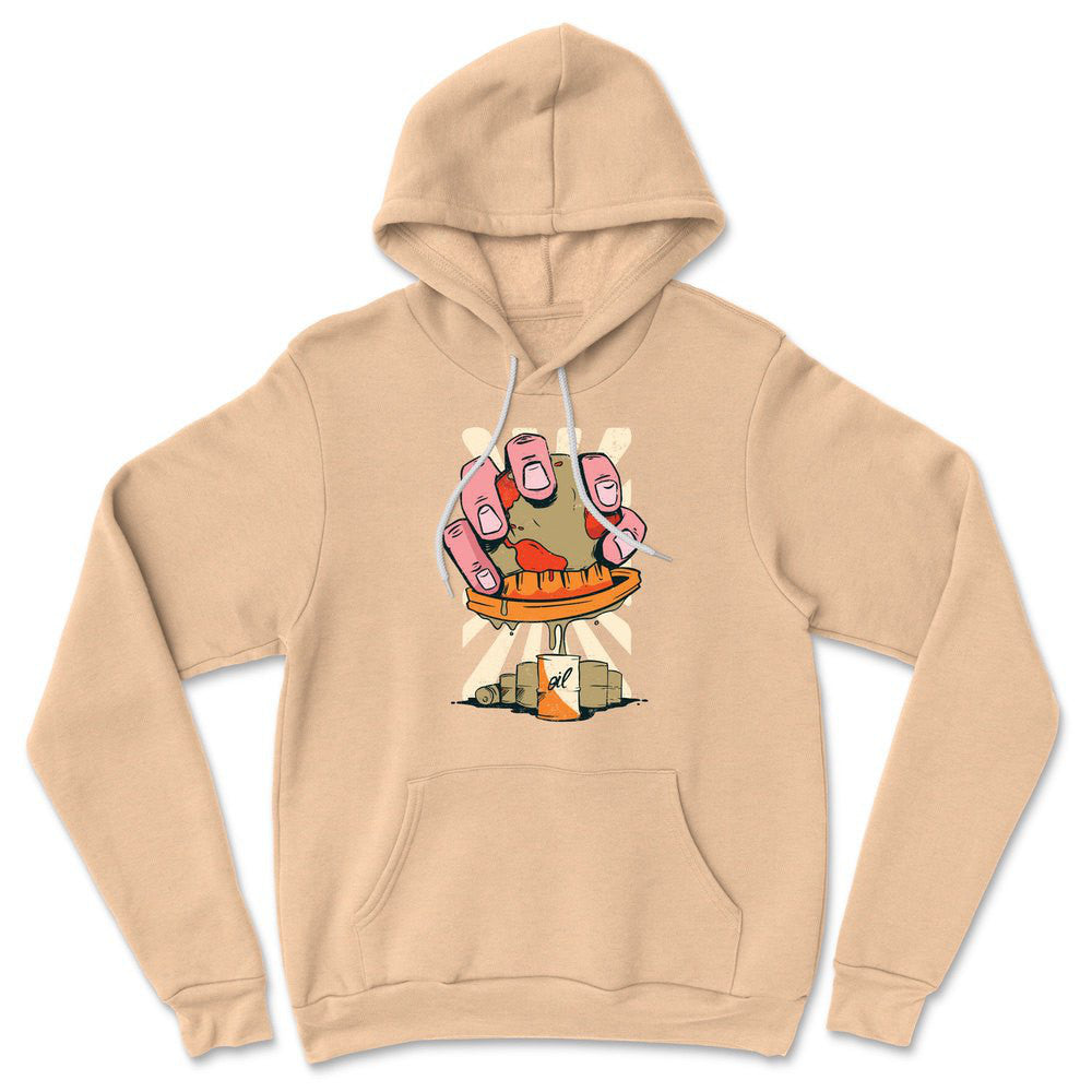 Planet Oil Squeezer Hoodie in Heather Sand Dune color