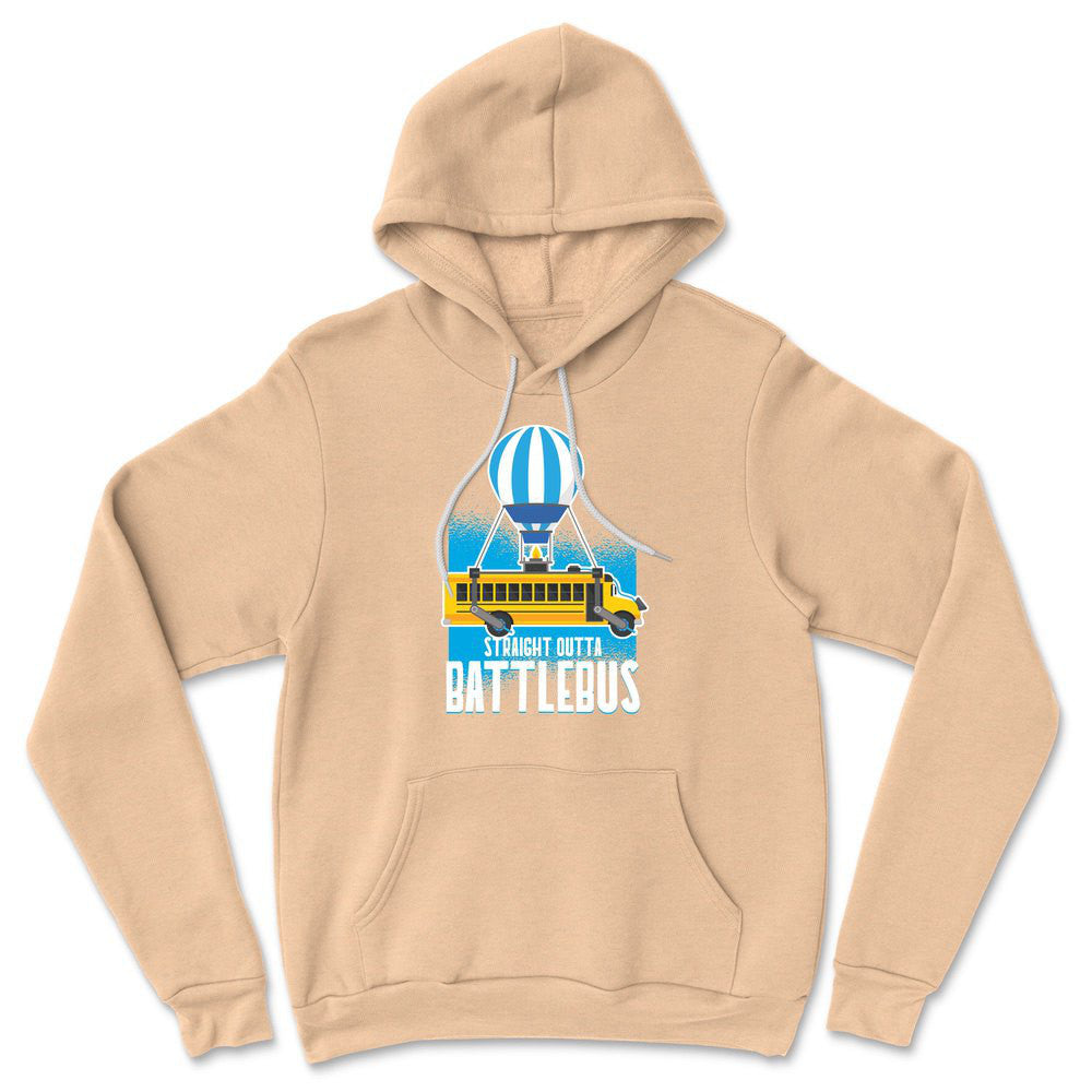 Straight Outta Battle Bus Hoodie in Heather Sand Dune color