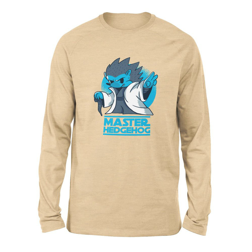 Master Hedgehog Men/Unisex Drop Shoulder Sweatshirt in Heather Sand Dune color