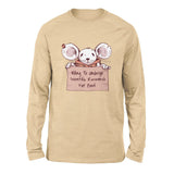 Willing To Undergo Scientific Research For Food Men/Unisex Drop Shoulder Sweatshirt in Heather Sand Dune color