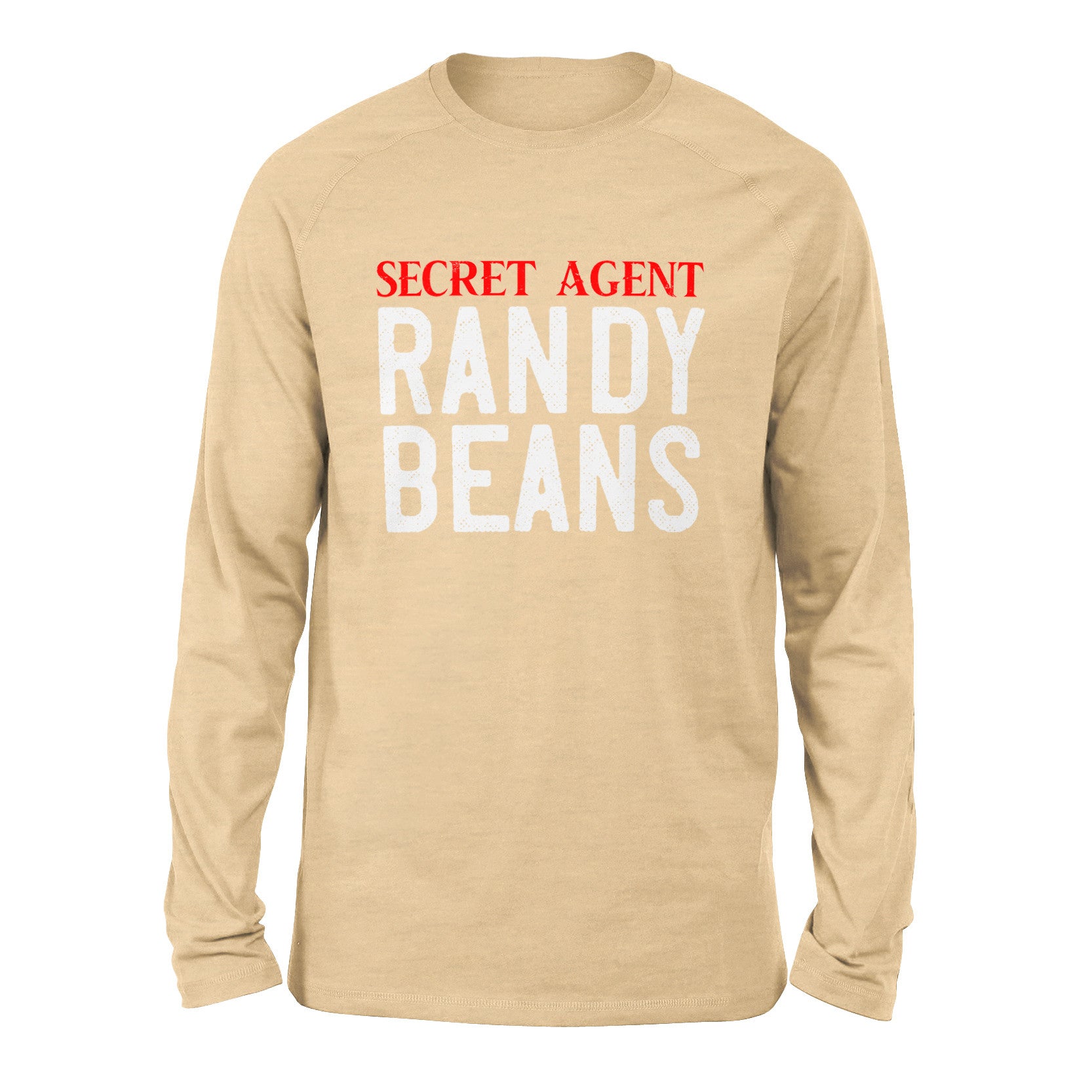Secret Agent Randy Beans Men/Unisex Drop Shoulder Sweatshirt in Heather Sand Dune color