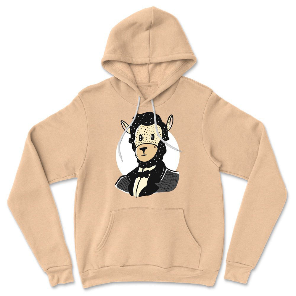 Lincoln Llama Hoodie in Heather Sand Dune color