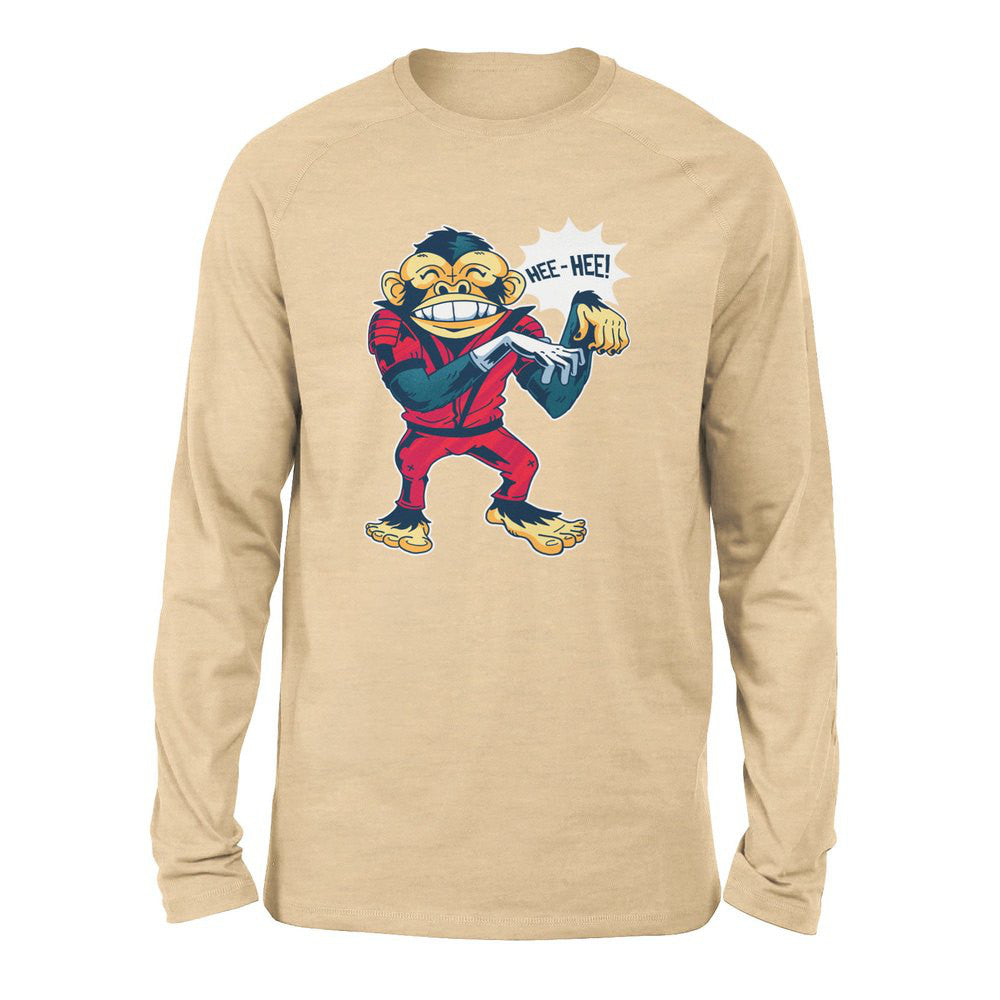 Dancing Monkey Jackson Men/Unisex Drop Shoulder Sweatshirt in Heather Sand Dune color