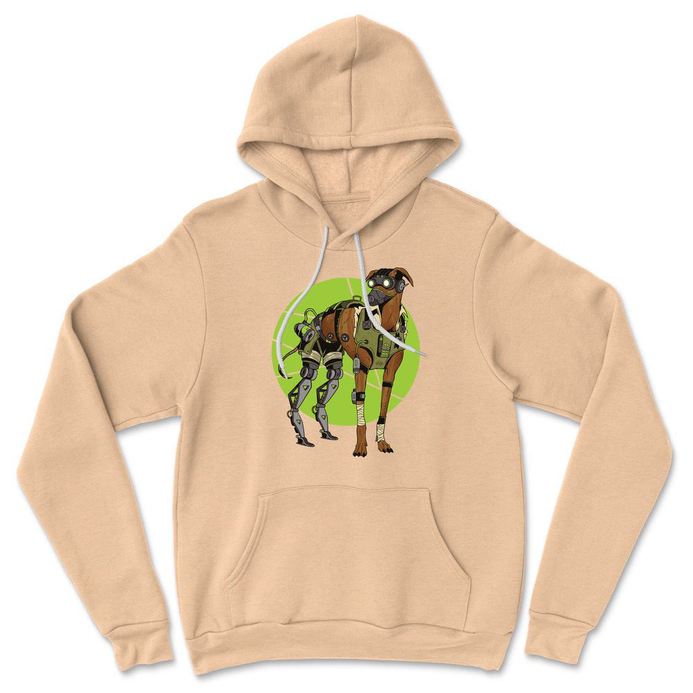 Cyber Greyhound Dog Hoodie in Heather Sand Dune color