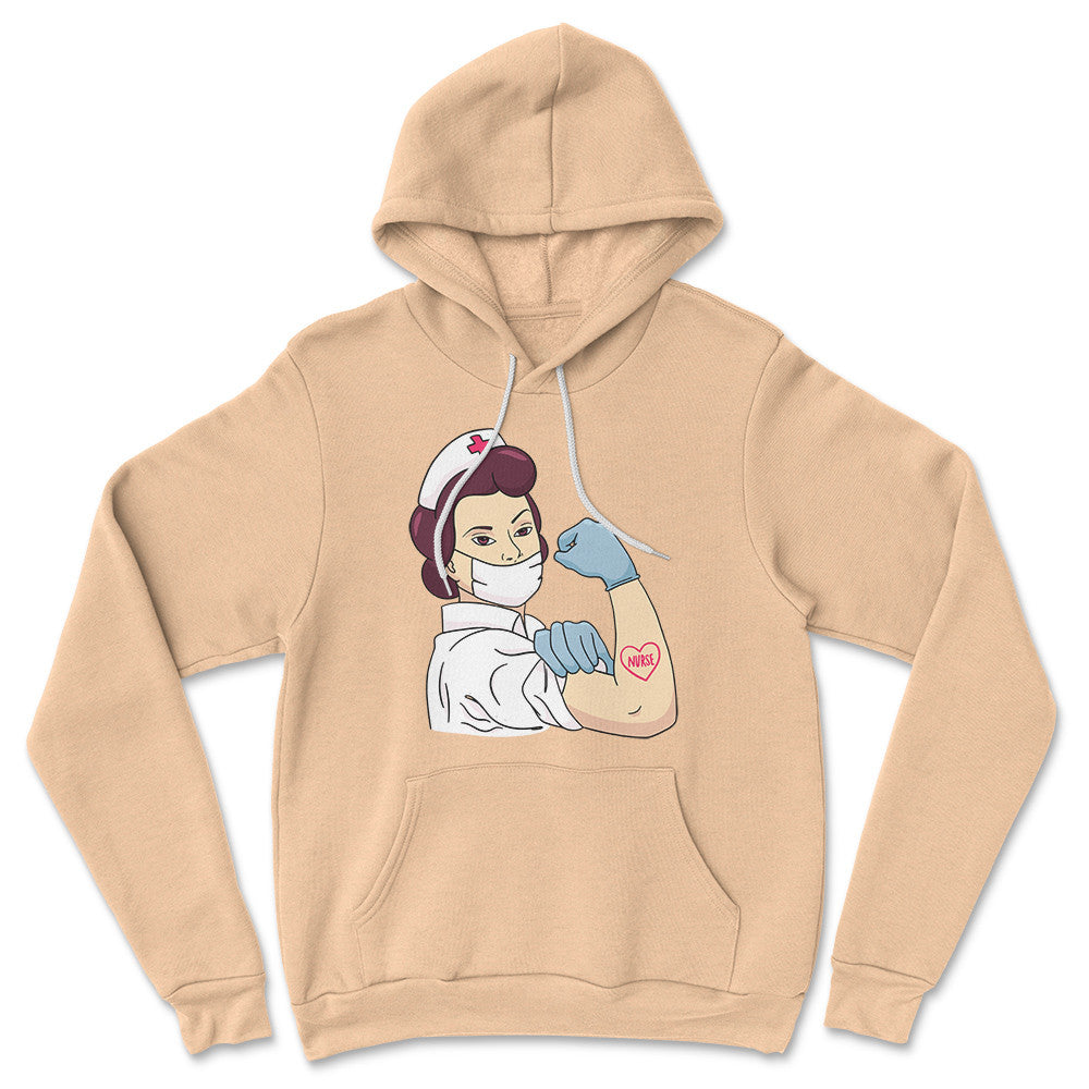 Strong Nurse Hoodie in Heather Sand Dune color