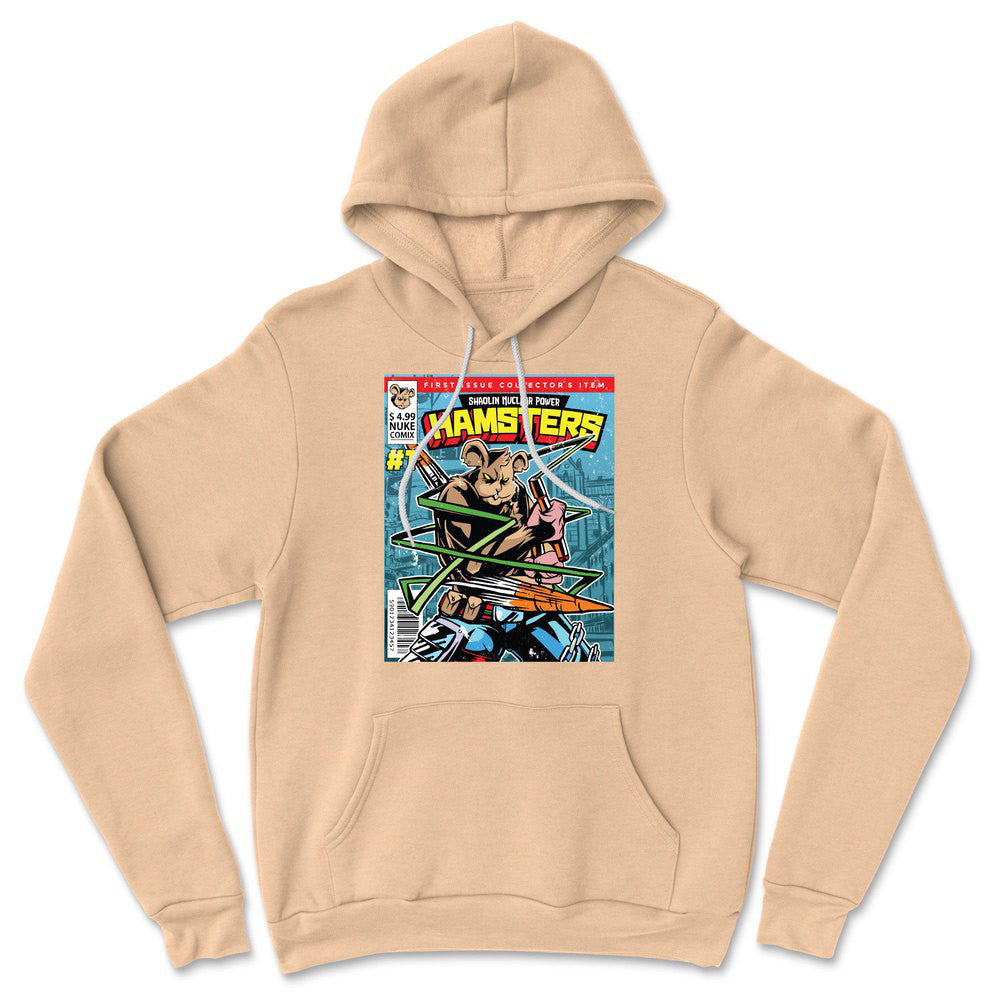 Comic Cover - Hamsters Hoodie in Heather Sand Dune color