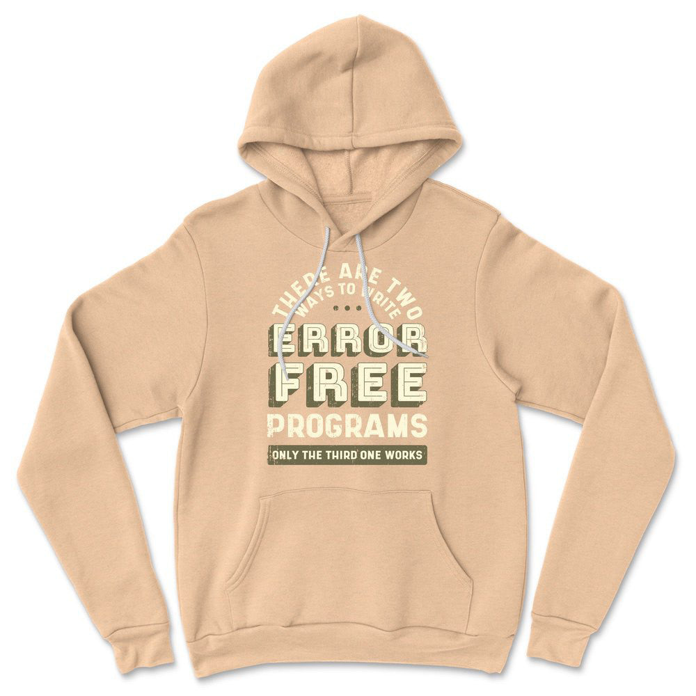 How Many Ways To Write Error Free Programs Hoodie in Heather Sand Dune color