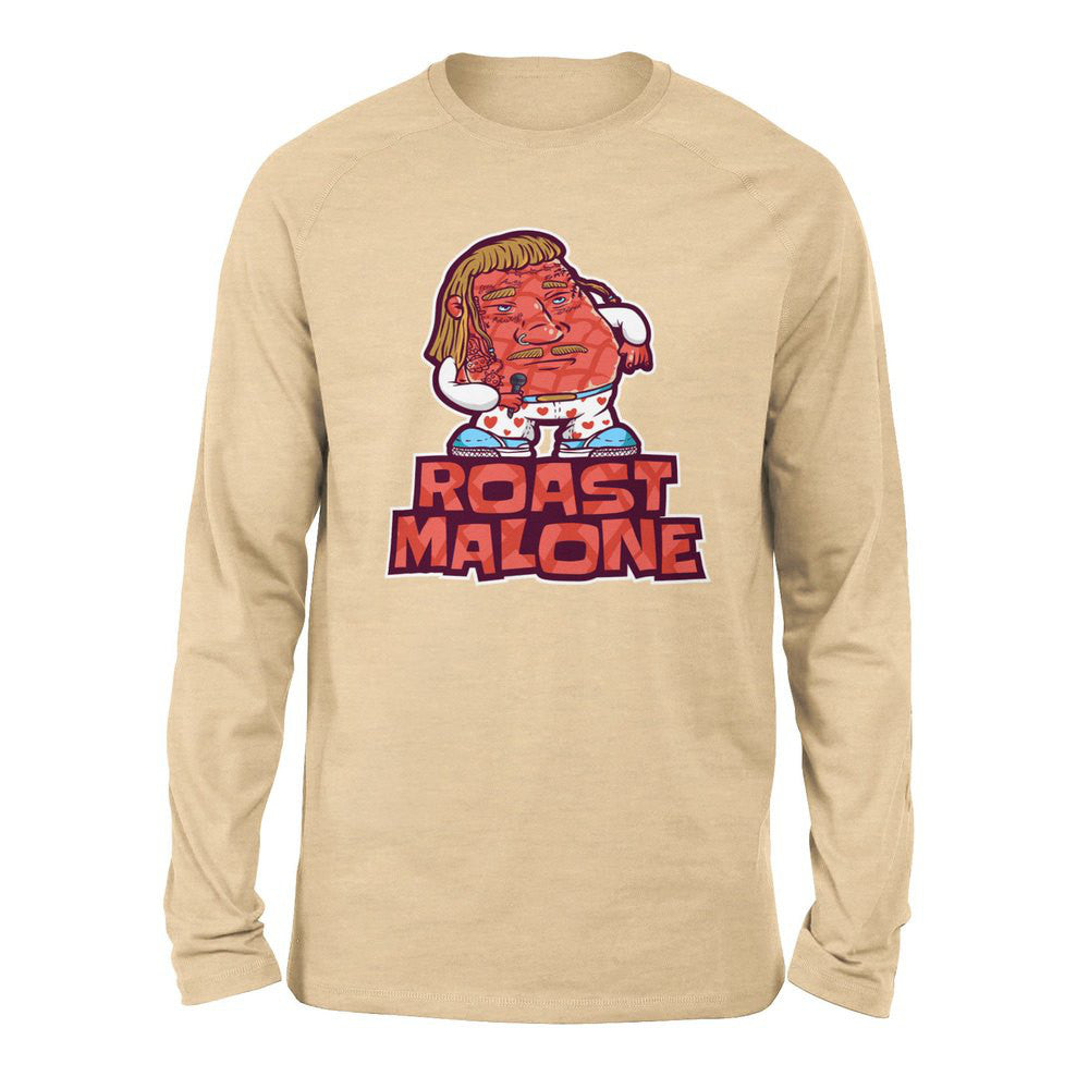 Roast Malone Men/Unisex Drop Shoulder Sweatshirt in Heather Sand Dune color