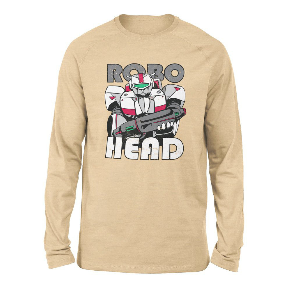 Robo Head Men/Unisex Drop Shoulder Sweatshirt in Heather Sand Dune color