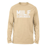 MILF - Man I Love To Fart Men/Unisex Drop Shoulder Sweatshirt in Heather Sand Dune color