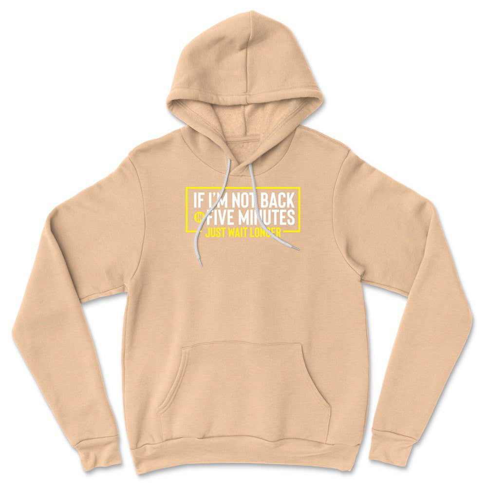 If I'm Not Back In 5 Minutes, Just Wait Longer Hoodie in Heather Sand Dune color
