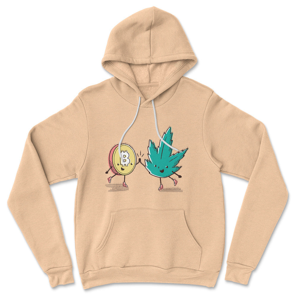 420 Bitcoin Hoodie in Heather Sand Dune color