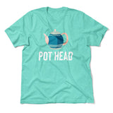 Pot Head Men/Unisex T-Shirt in Heather Sea Green color