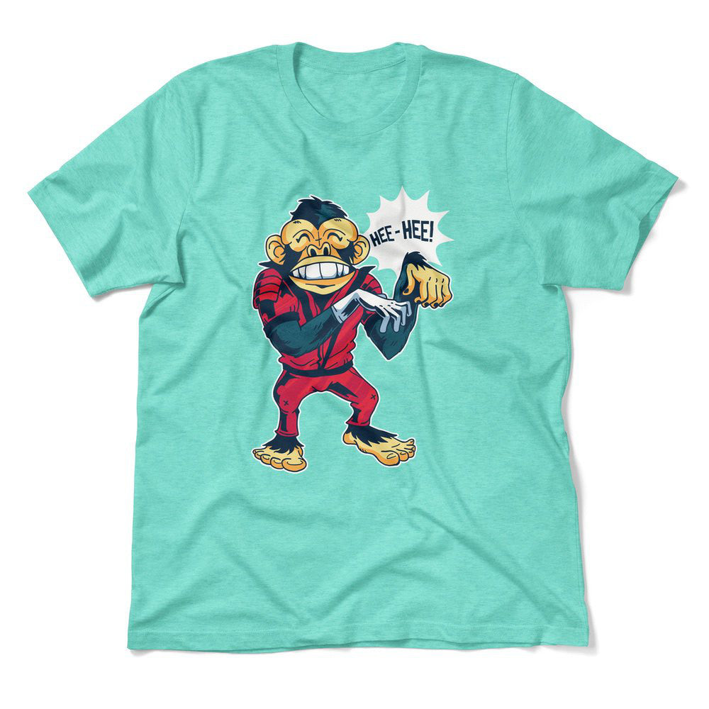Dancing Monkey Jackson Men/Unisex T-Shirt in Heather Sea Green color