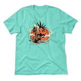Baked Pumpkin Men/Unisex T-Shirt in Heather Sea Green color