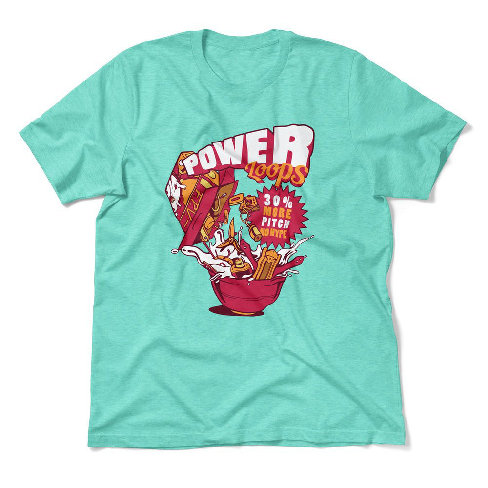 Power Loops Men/Unisex T-Shirt in Heather Sea Green color