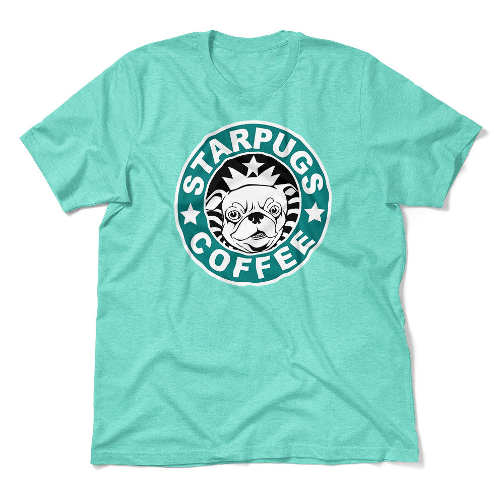 Starpugs Coffee Men/Unisex T-Shirt in Heather Sea Green color
