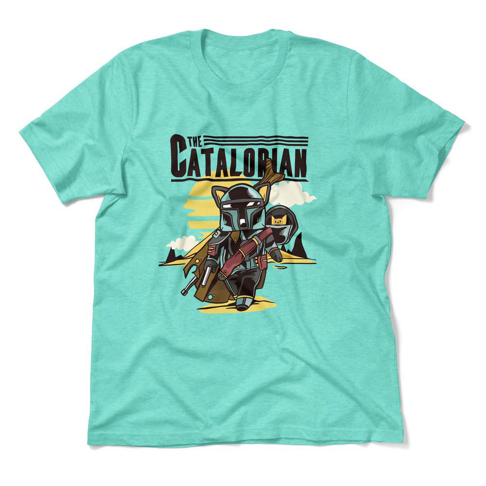 The Catalorian Men/Unisex T-Shirt in Heather Sea Green color