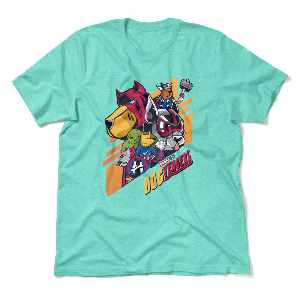Dogvengers Men/Unisex T-Shirt in Heather Sea Green color