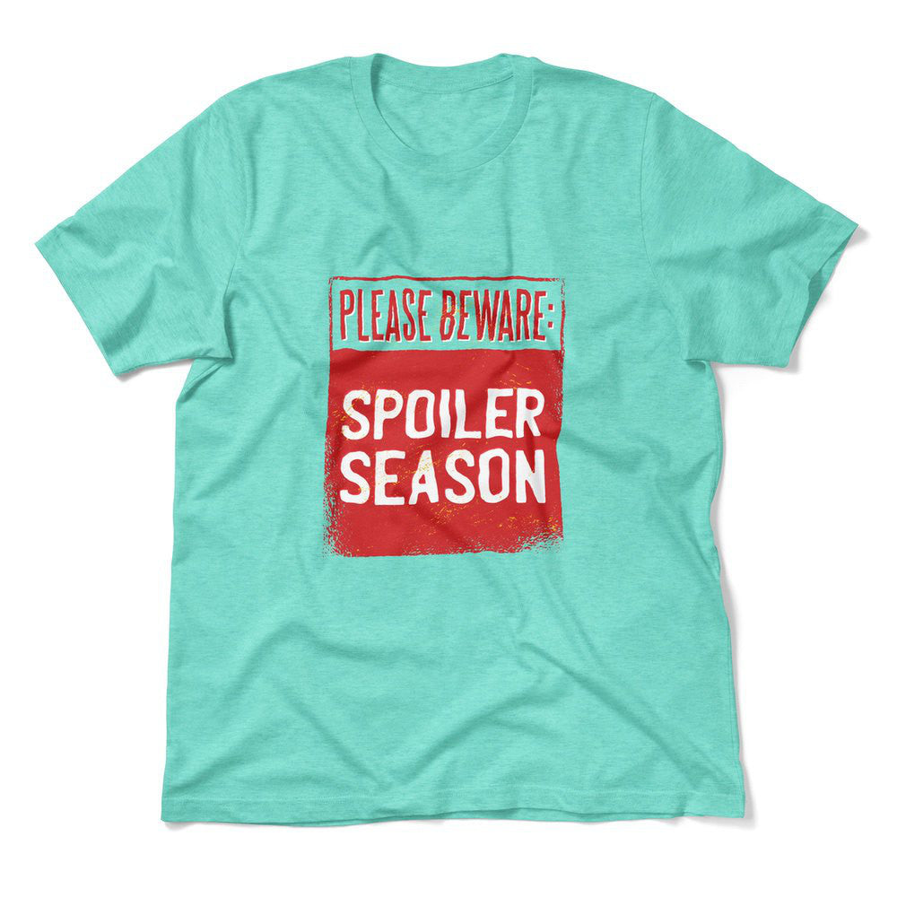 Spoiler Alert Men/Unisex T-Shirt in Heather Sea Green color