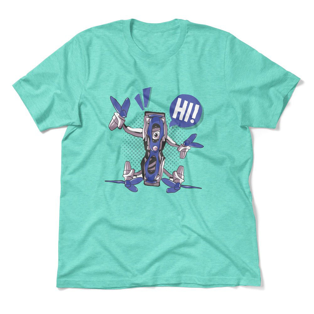 Quadcopter Robot Men/Unisex T-Shirt in Heather Sea Green color