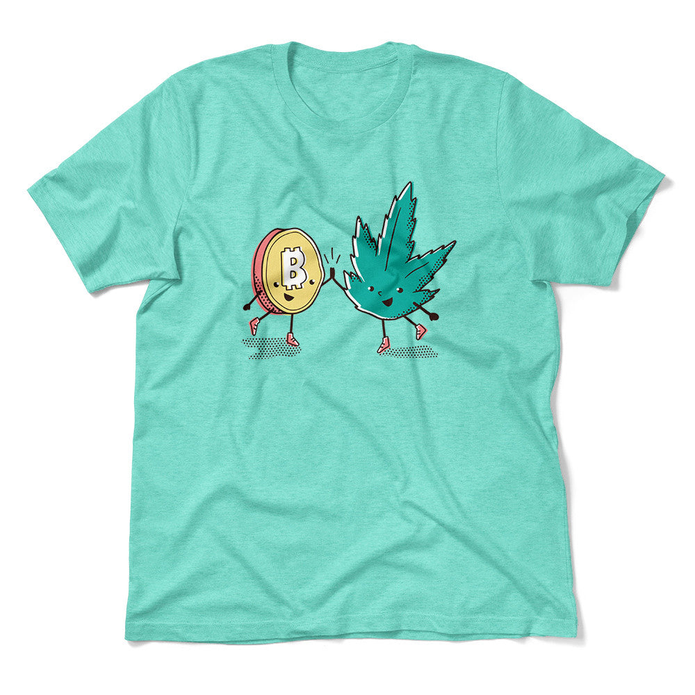 420 Bitcoin Men/Unisex T-Shirt in Heather Sea Green color